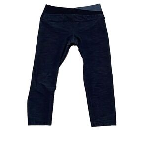 LULULEMON Leggings Black Gray‎ Size 4 Crop Capri Pocket
